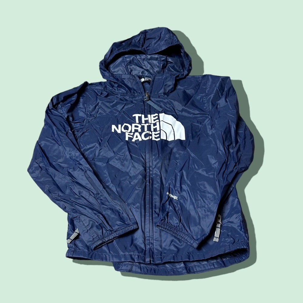 Youth The North Face Jacket Navy Blue Youth Size XS Windbreaker Wall Zip Up - Picture 1 of 9